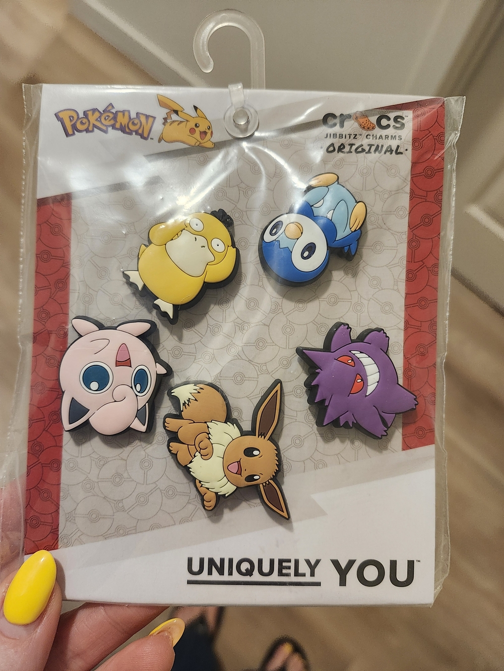 CROCS Pokémon Jibbitz Charm Set - Yellow, Blue, Pink, Purple, Brown